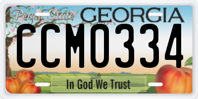 GA license plate CCM0334