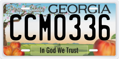 GA license plate CCM0336