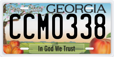 GA license plate CCM0338