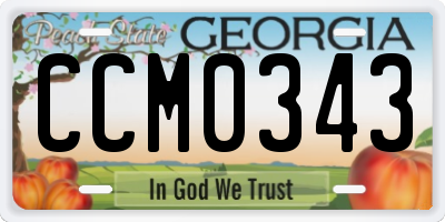 GA license plate CCM0343