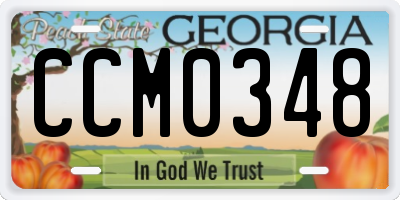 GA license plate CCM0348