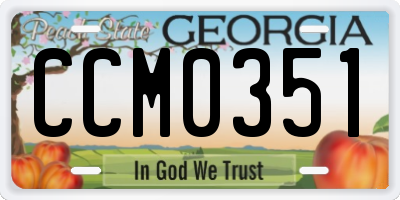 GA license plate CCM0351