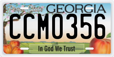 GA license plate CCM0356