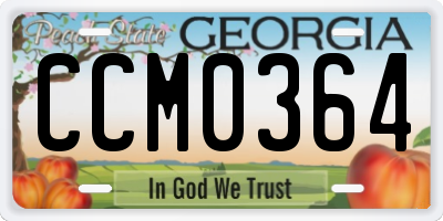 GA license plate CCM0364
