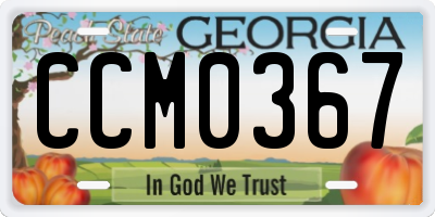 GA license plate CCM0367