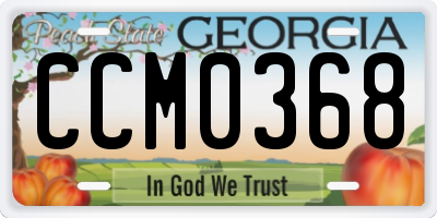 GA license plate CCM0368