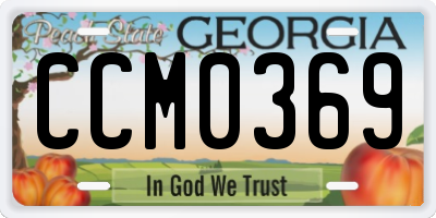 GA license plate CCM0369