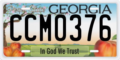 GA license plate CCM0376
