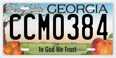 GA license plate CCM0384