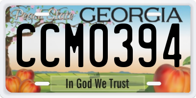 GA license plate CCM0394