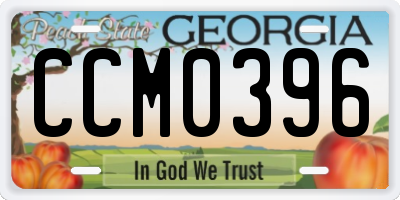 GA license plate CCM0396