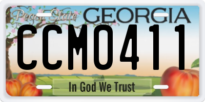 GA license plate CCM0411