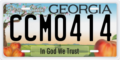 GA license plate CCM0414