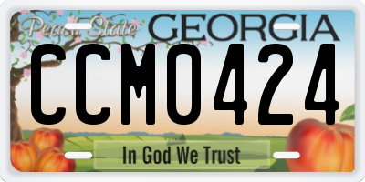 GA license plate CCM0424