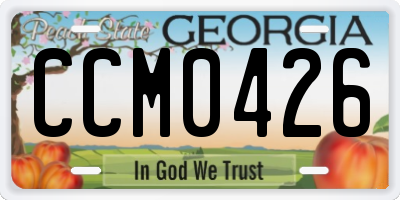 GA license plate CCM0426