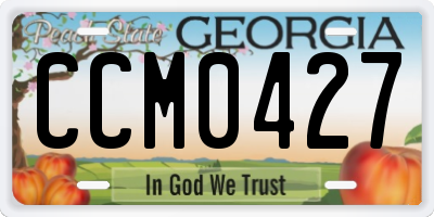 GA license plate CCM0427