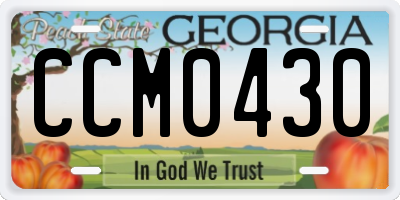 GA license plate CCM0430
