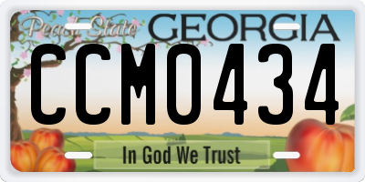 GA license plate CCM0434