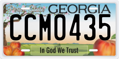 GA license plate CCM0435