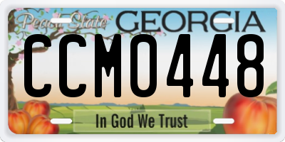 GA license plate CCM0448