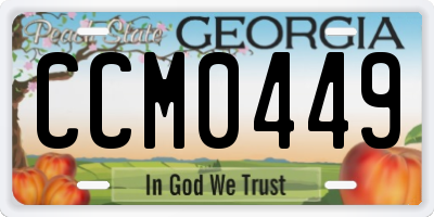 GA license plate CCM0449