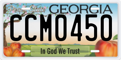 GA license plate CCM0450