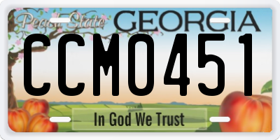GA license plate CCM0451