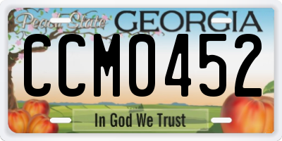 GA license plate CCM0452