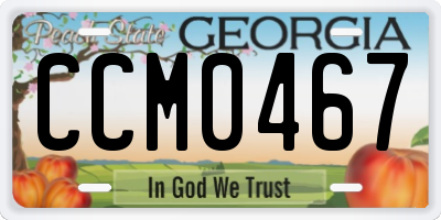 GA license plate CCM0467
