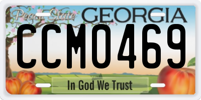 GA license plate CCM0469