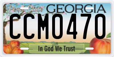 GA license plate CCM0470