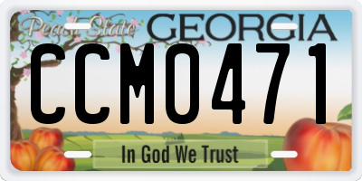 GA license plate CCM0471