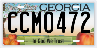 GA license plate CCM0472