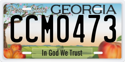 GA license plate CCM0473