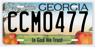 GA license plate CCM0477
