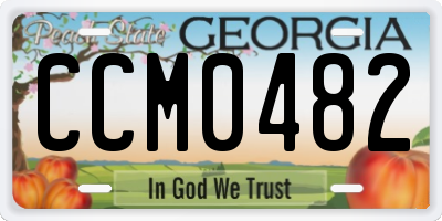 GA license plate CCM0482