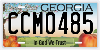 GA license plate CCM0485