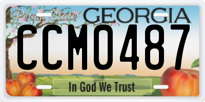 GA license plate CCM0487