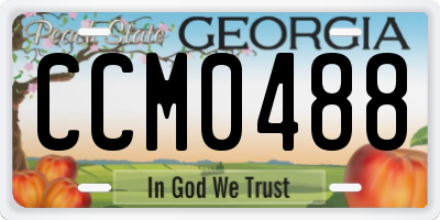 GA license plate CCM0488