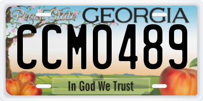 GA license plate CCM0489