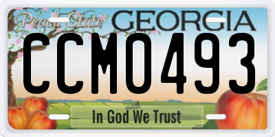 GA license plate CCM0493