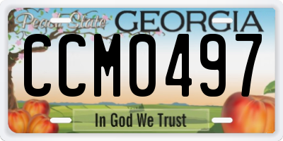 GA license plate CCM0497