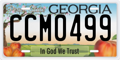 GA license plate CCM0499