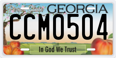 GA license plate CCM0504