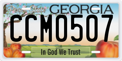 GA license plate CCM0507