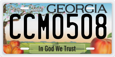 GA license plate CCM0508
