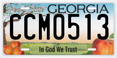 GA license plate CCM0513