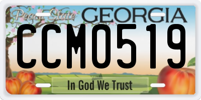 GA license plate CCM0519
