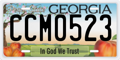 GA license plate CCM0523