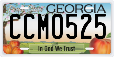 GA license plate CCM0525